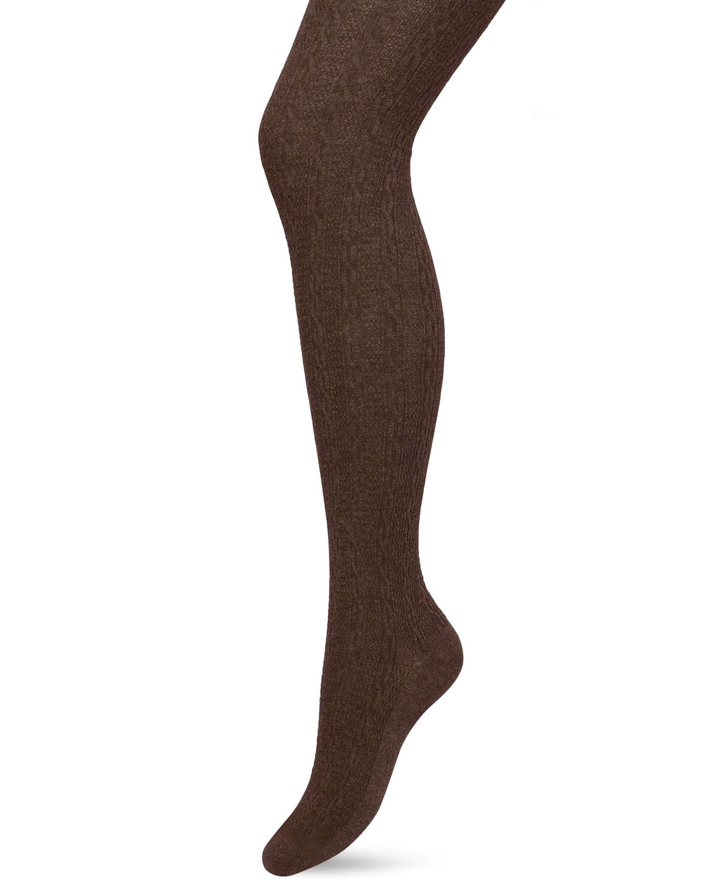 Bonnie Doon Classic Cable Tights - Brown (shopping bag) organic cotton knitted tights with a cable knit style ribbed pattern, flat seams, gusset, high waist, shaped heel and flat toe seam.