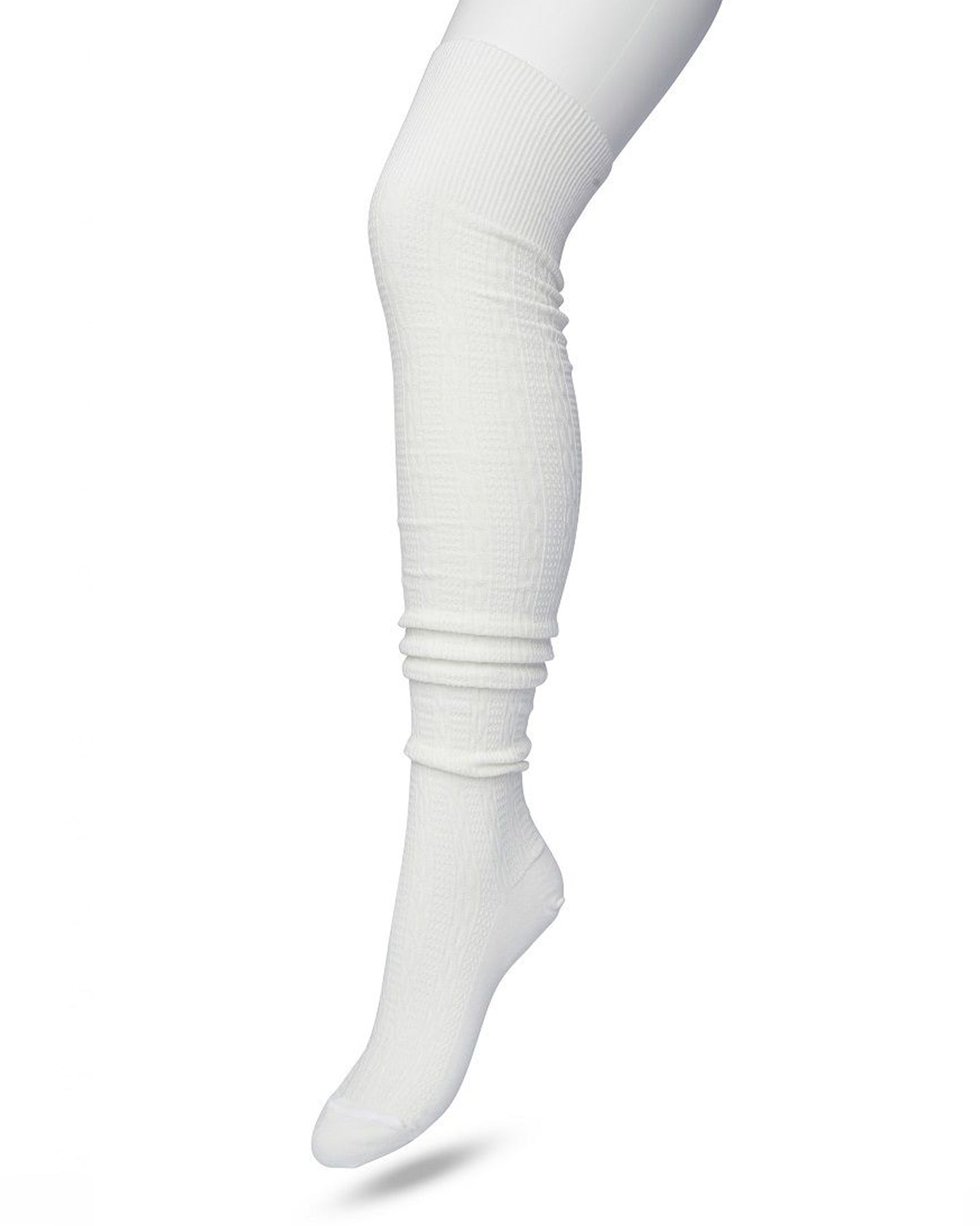 Bonnie Doon Cable Over-Knee Sock - Cream / ivory (off-white) cotton knitted over the knee socks with a cable knit style ribbed pattern