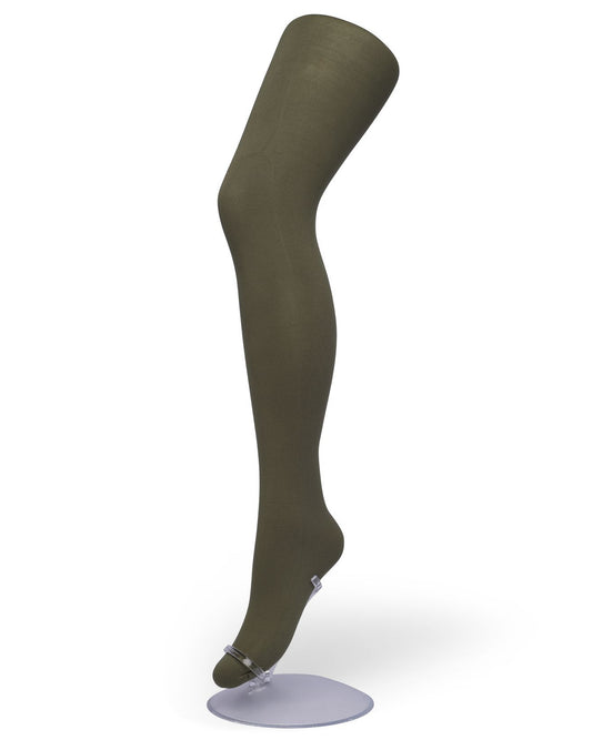 Bonnie Doon BN161912 Comfort Tights XXL - Khaki Green (olive) 70 denier soft opaque plus size tights with an extra panel in the body, extra deep waistband and flat seams.