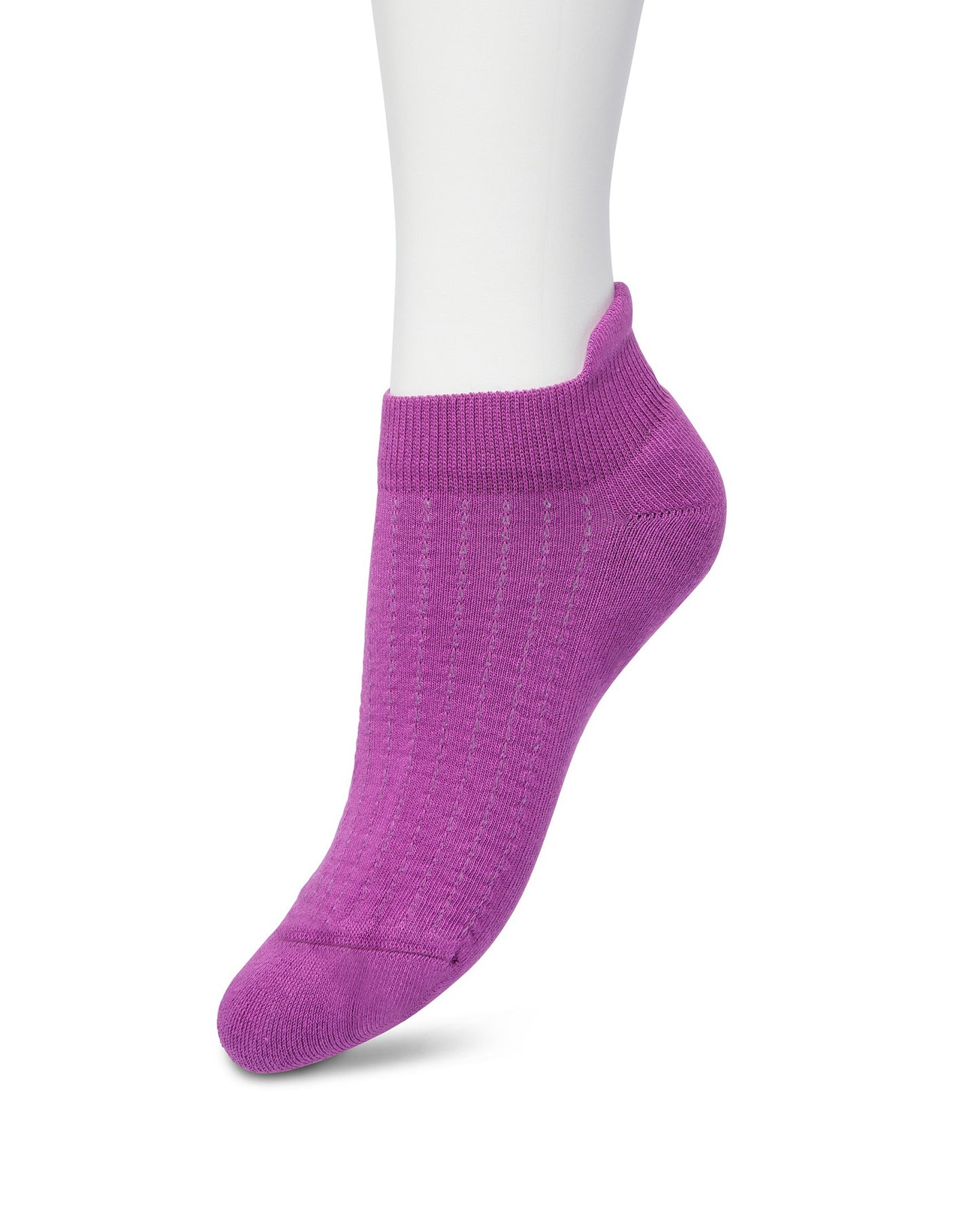 Bonnie Doon Deluxe Sneaker Socks (Light Purple) - Low ankle sneaker socks with a terry lined cushion sole, ribbed stripe style pattern, flat toe seam and heal tab.