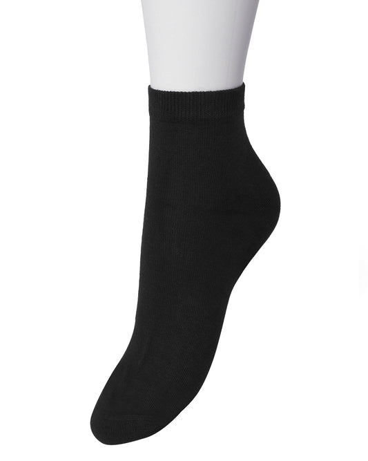 Bonnie Doon Basic Cotton Quarter BN761100 - black low ankle sock