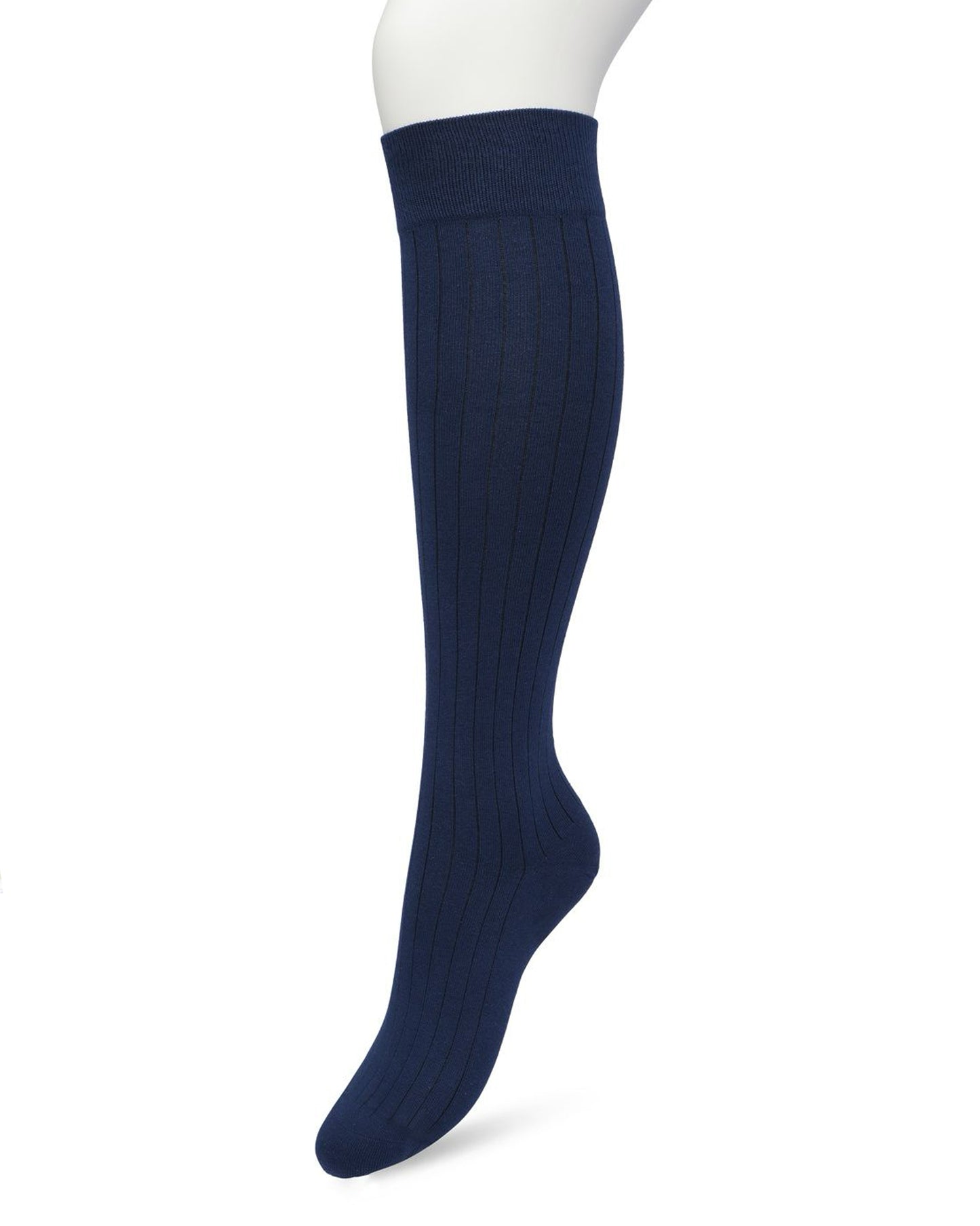Bonnie Doon Rib Knee High Sock - Navy Blue (Insignia) knitted rib knee-high sock with shaped heel, flat toe seam and deep elasticated cuff.