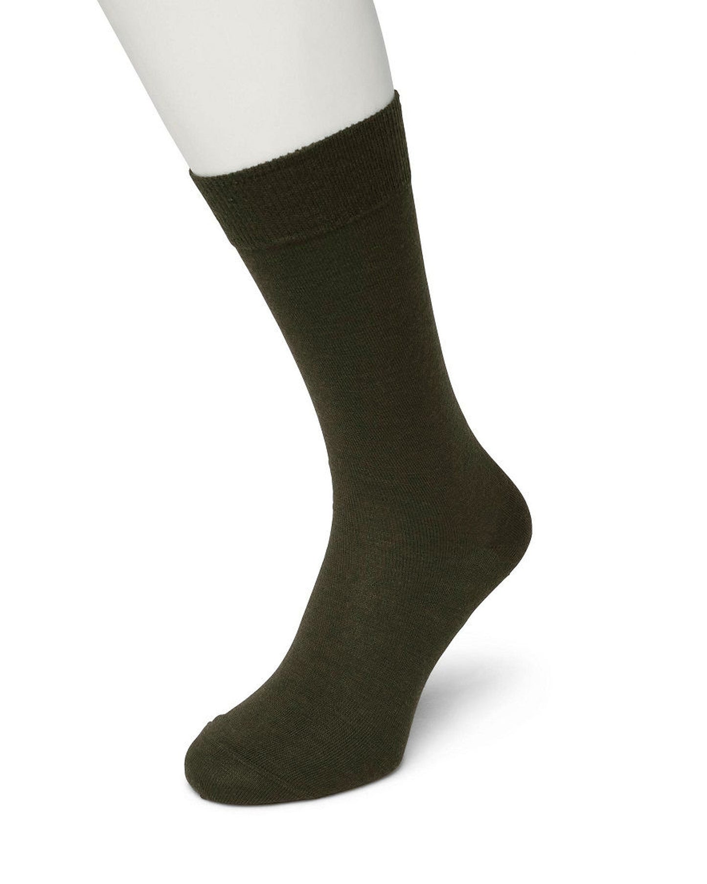 Bonnie Doon Wool/Cotton Sock BD631402 - Dark khaki green (olive) warm thermal ankle socks perfect for the cold Winter weather