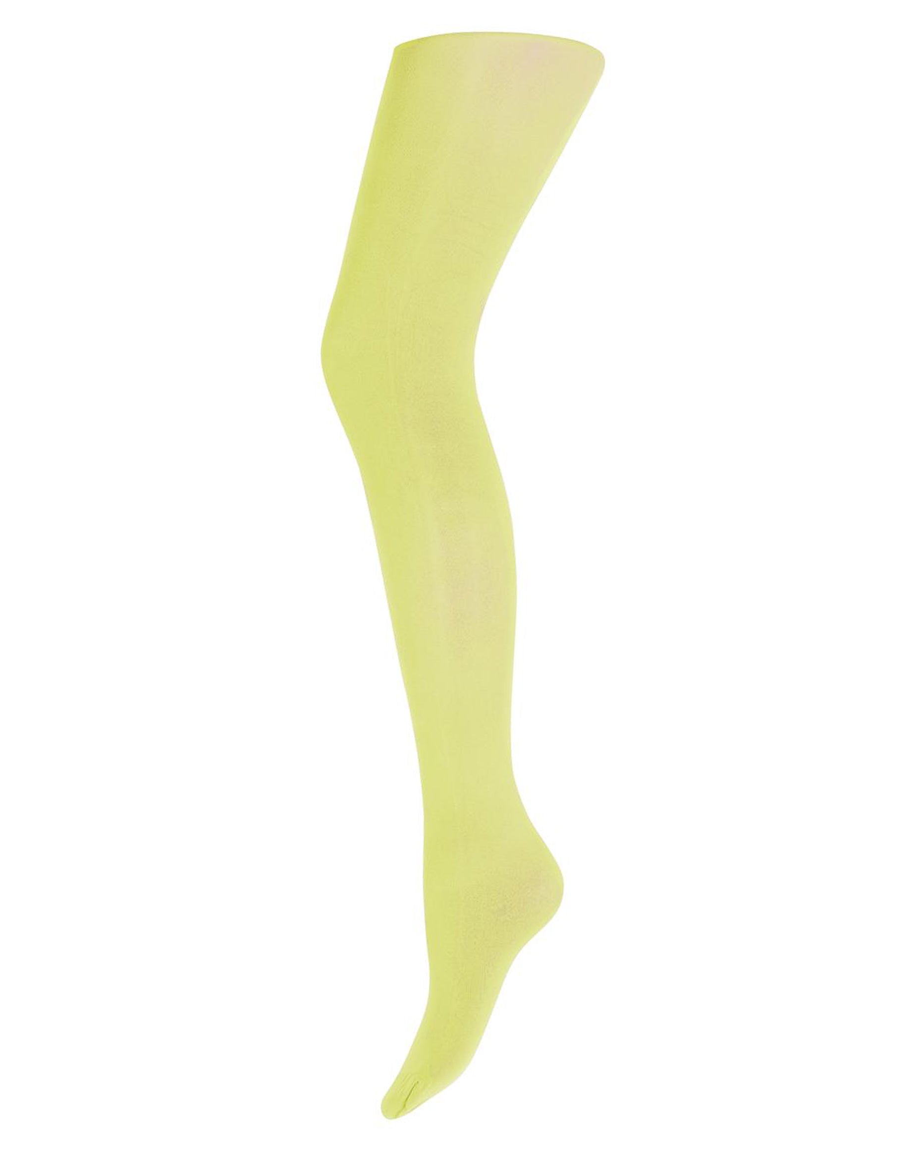 Sneaky Fox Ingrid Recycled Tights - 60 den sustainable eco coloured opaque tights in bright lime (Daiquiri Green)