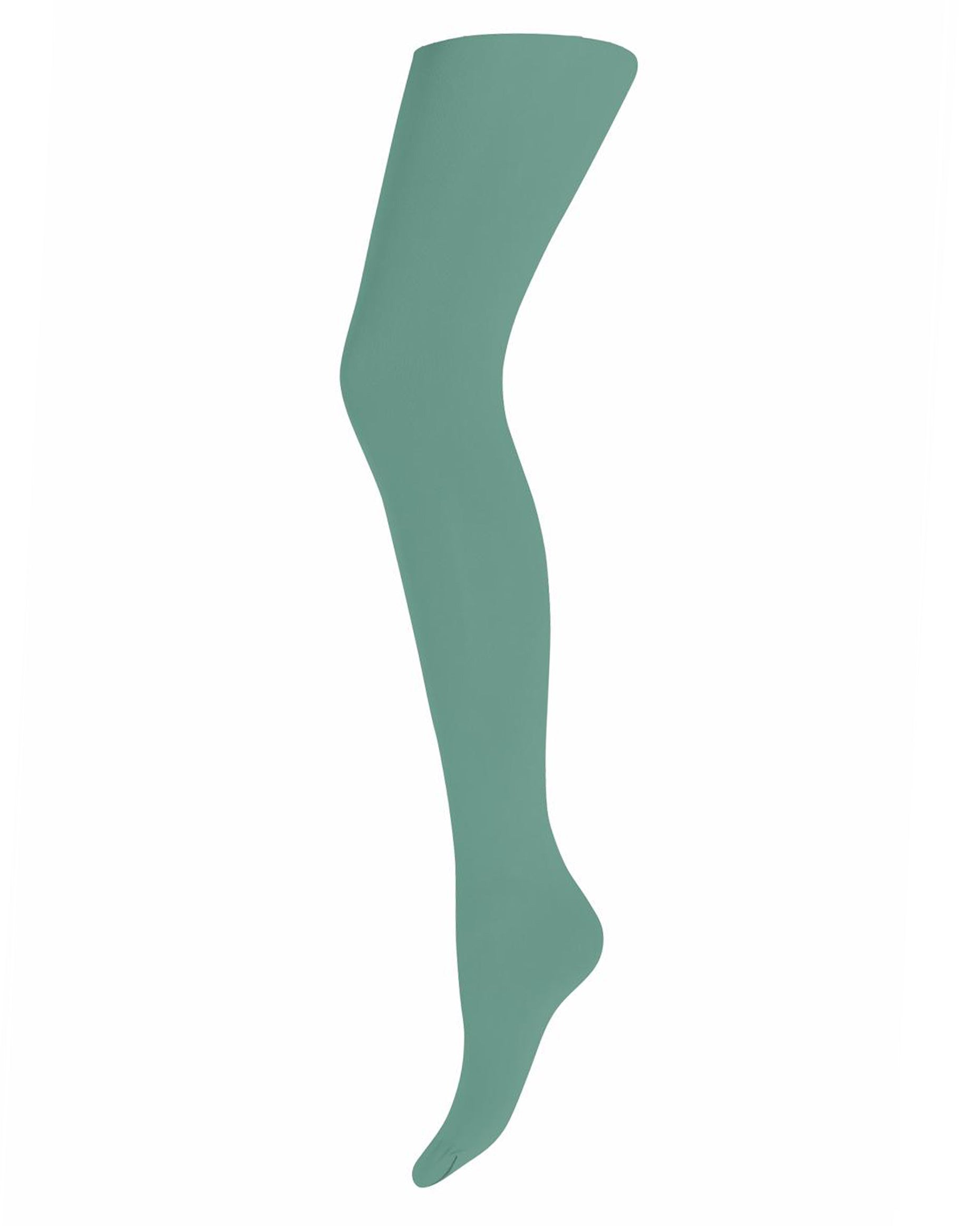 Sneaky Fox Ingrid Recycled Tights - 60 den sustainable eco coloured opaque tights in mint green (oil blue)