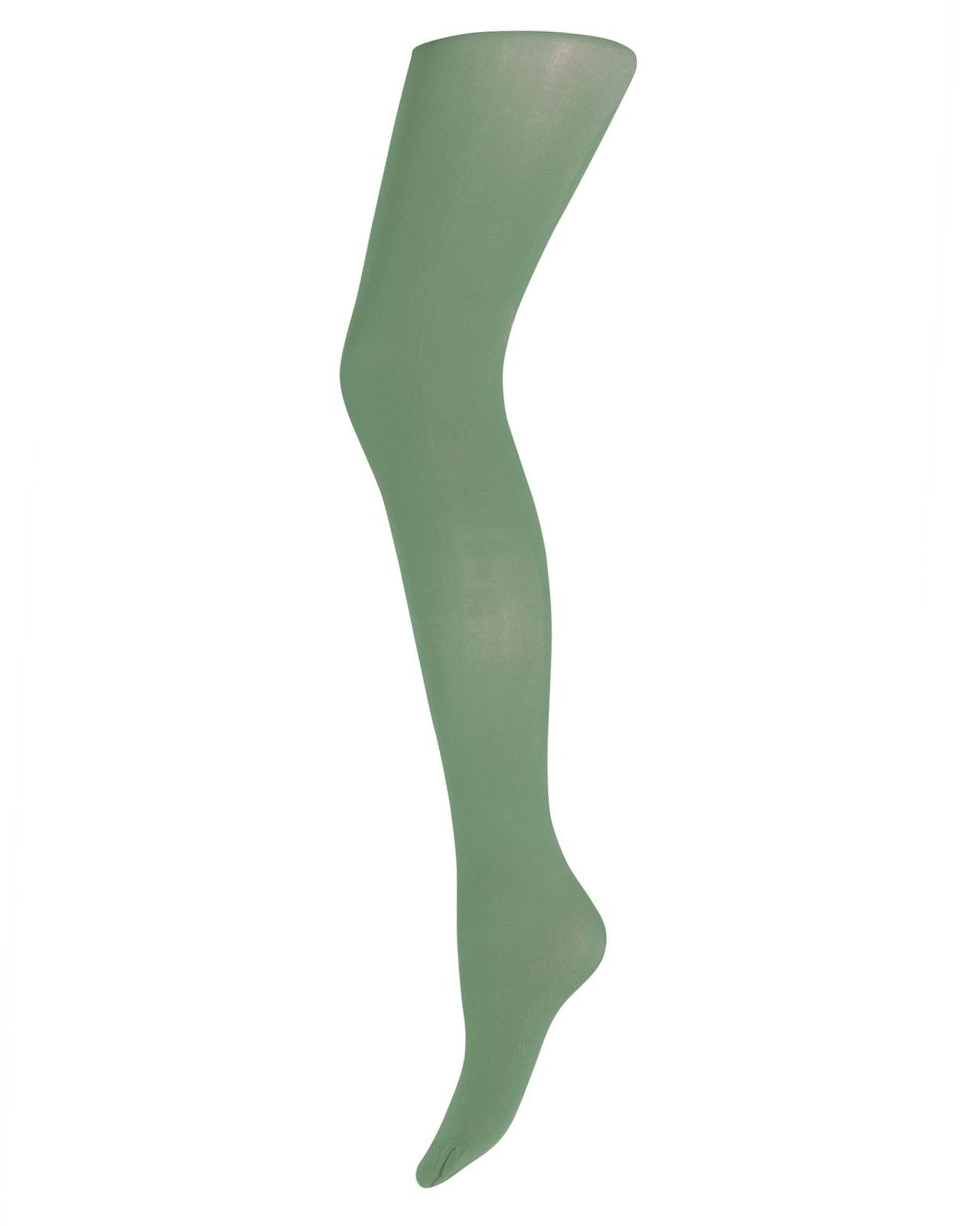 Sneaky Fox Ingrid Recycled Tights - 60 den sustainable eco coloured opaque tights in sage green (myrtle)