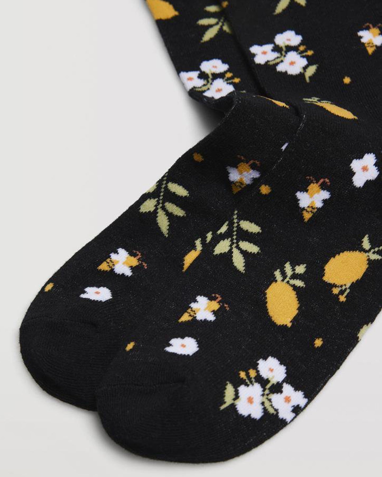 Lemon & Bees Floral Socks