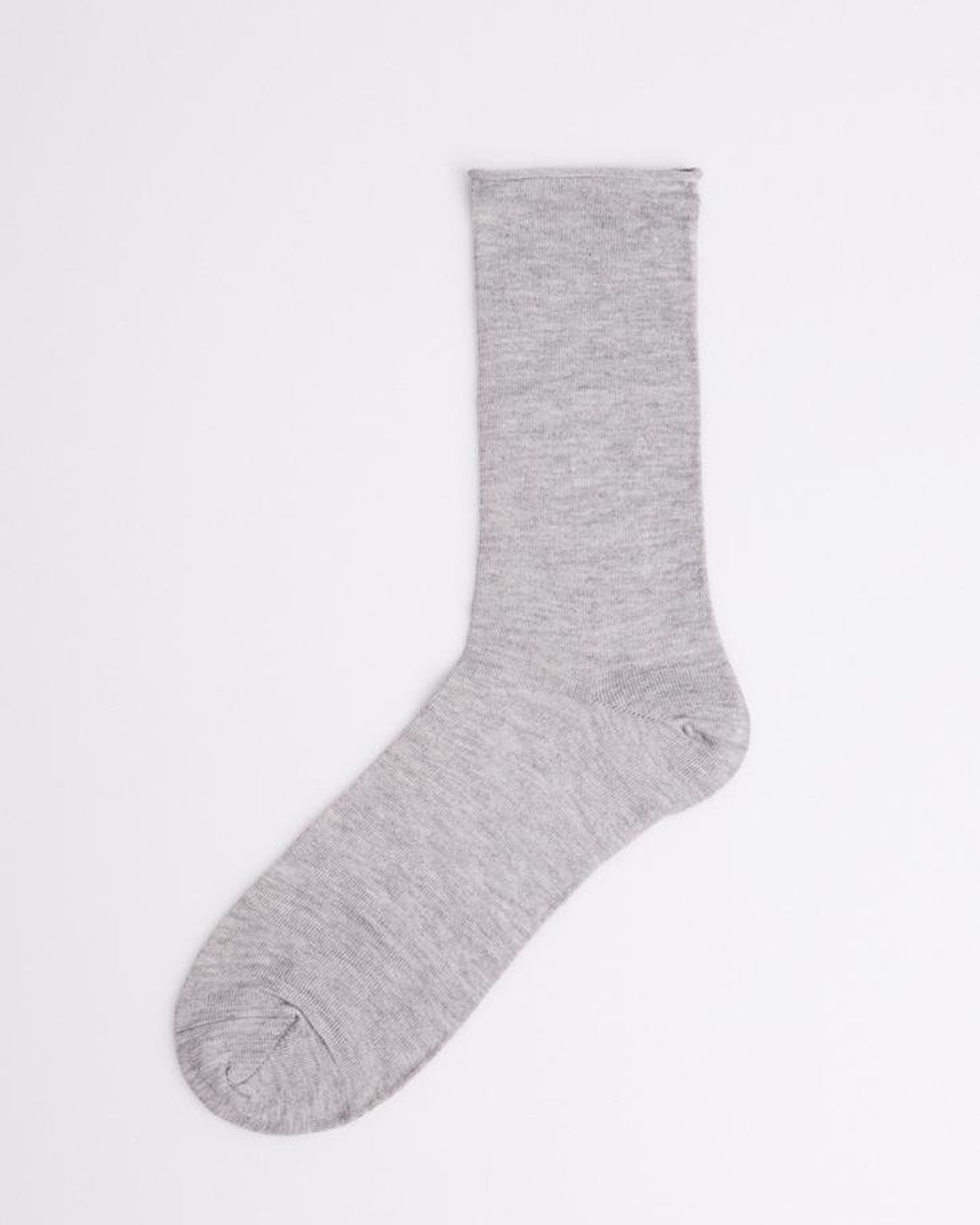Ysabel Mora Bambu Sin Puno - Light fleck grey no cuff soft roll top bamboo ankle socks, breathable and cool in the Summer, warm in the Winter