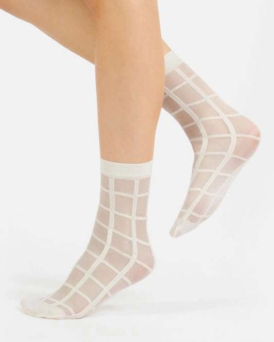 Sheer Grid Socks