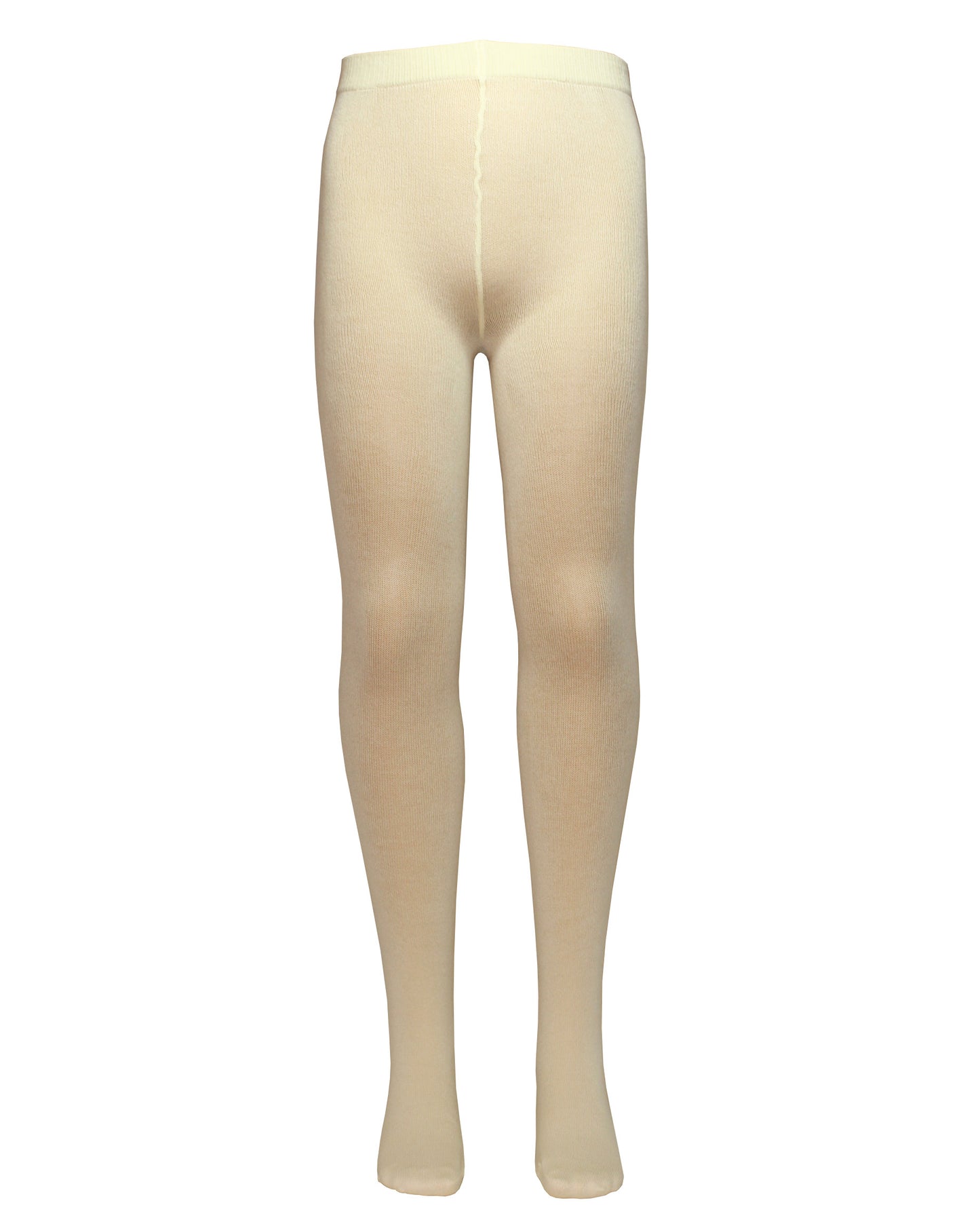 Omsa MiniCotton Collant - Cream soft cotton mix knitted tights with a deep comfort waistband and flat seamless toe.
