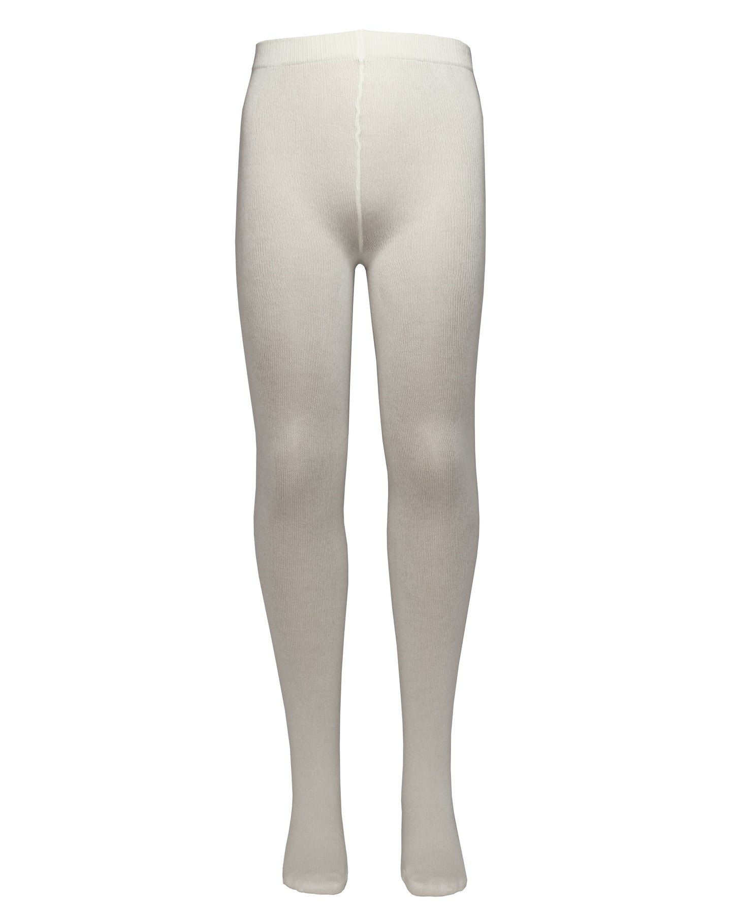Omsa MiniCotton Collant - White soft cotton mix knitted tights with a deep comfort waistband and flat seamless toe.