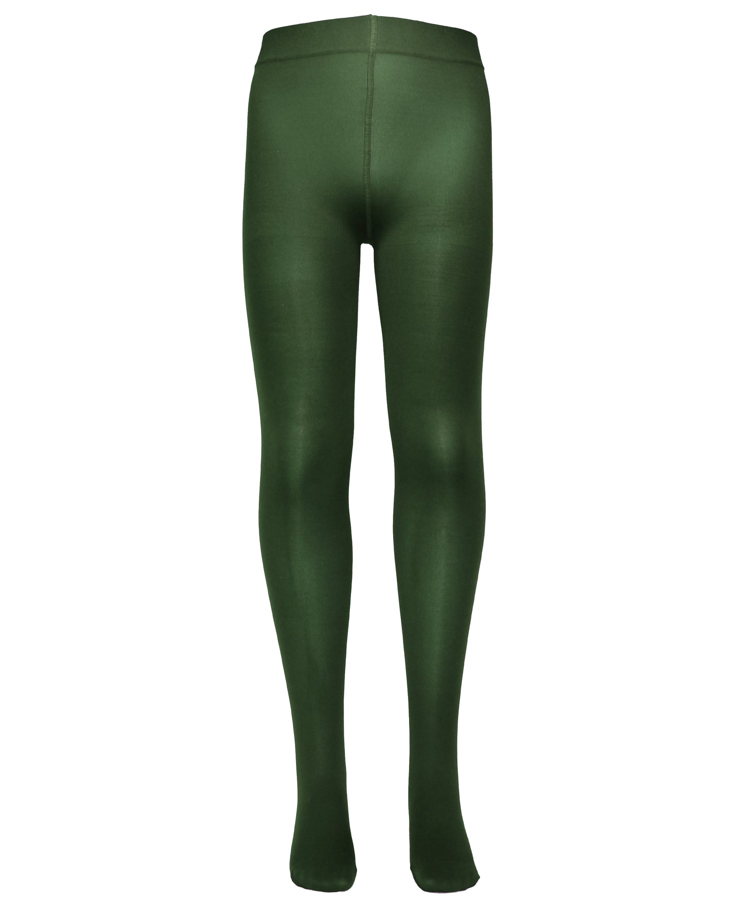 Omsa MiniVelour 40 Tights - Dark bottle green soft and matte opaque plain kid's tights with flat seams, deep waistband and reinforced toes.