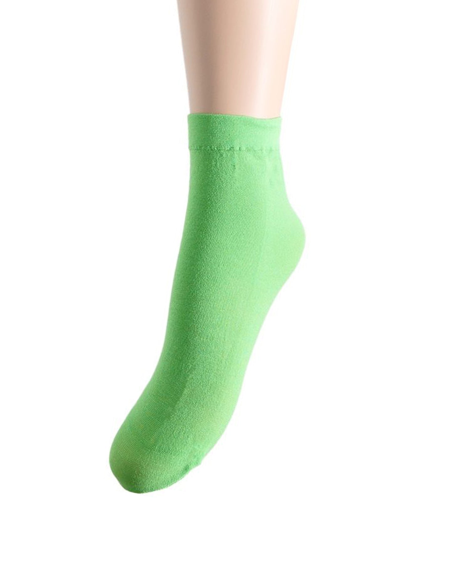 Trasparenze Monique Calzino - bright green (lime) light weight cotton mix ankle socks