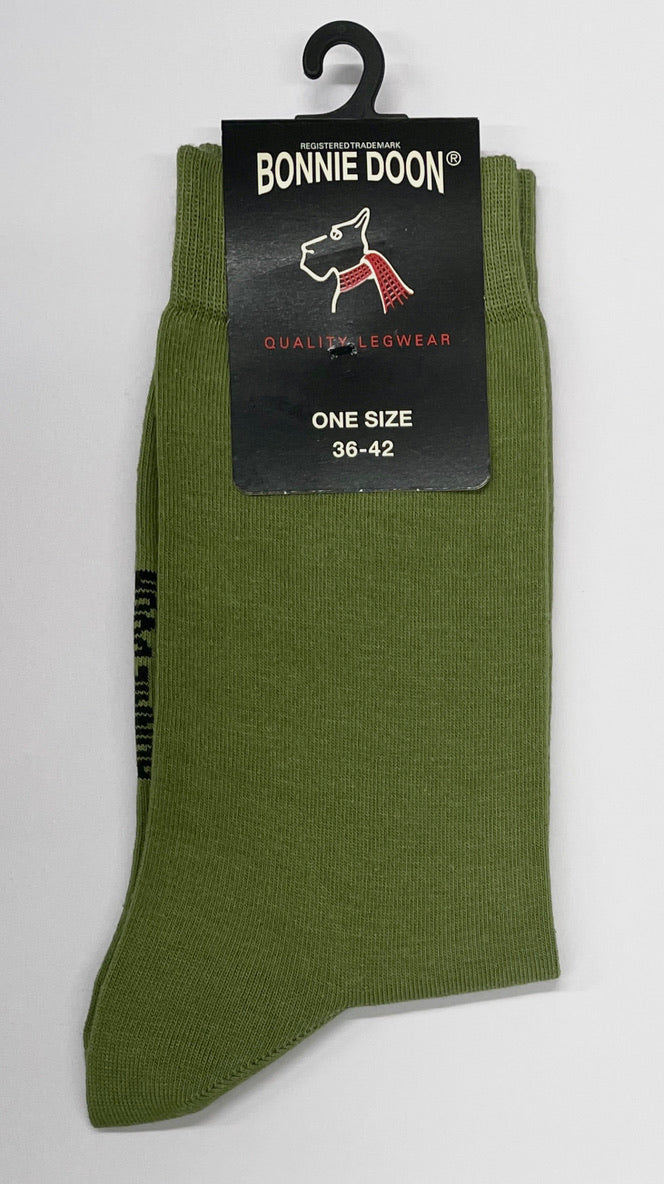 Bonnie Doon 83422 / BD632401 Cotton Sock -  Olive Green ankle socks available in men and women sizes