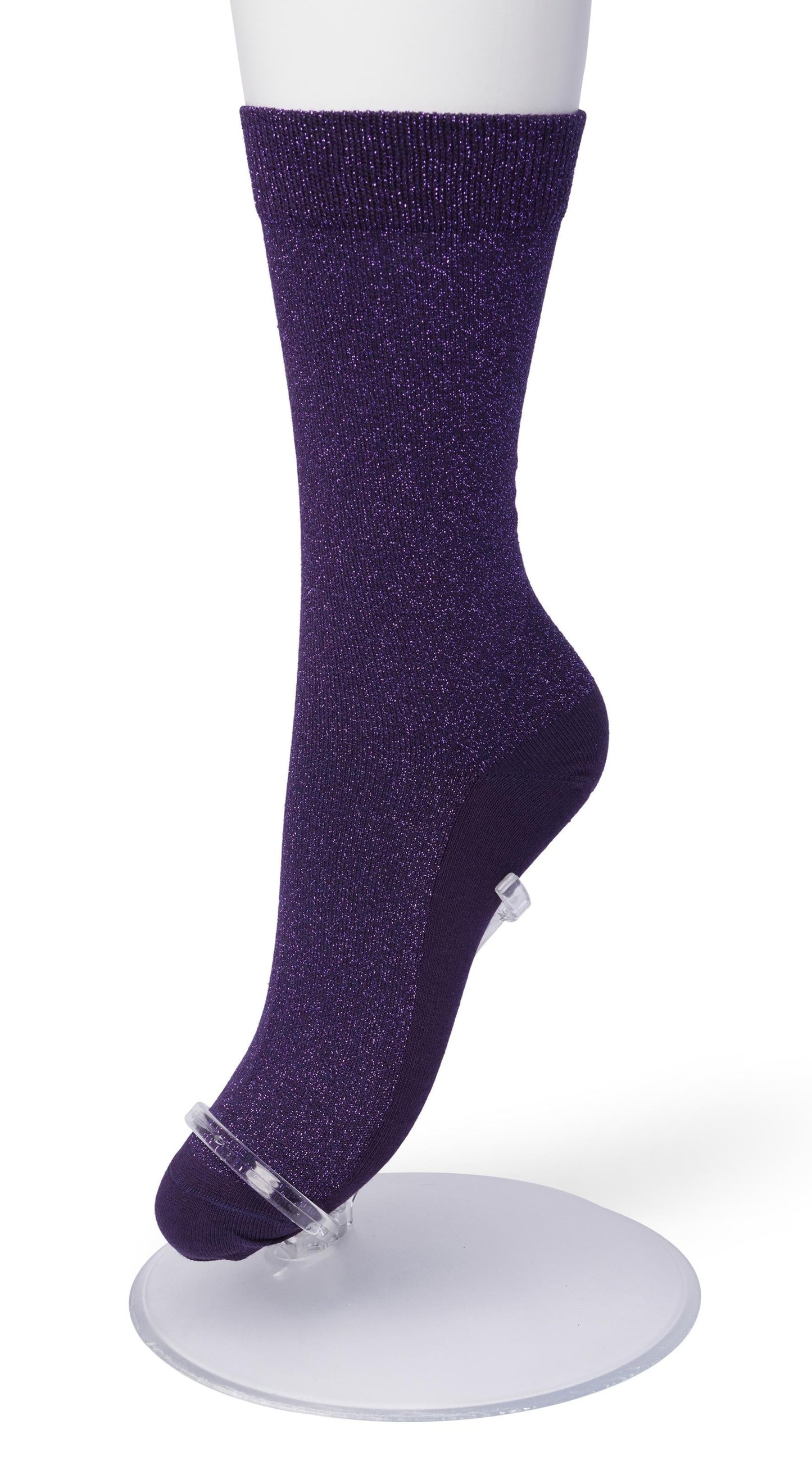 Bonnie Doon BP051138 Cotton Sparkle Socks - Dark Purple (Velvet) socks with sparkly glitter lam̩ lurex