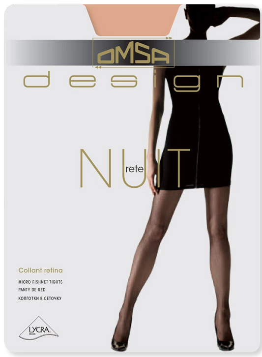 Omsa Nuit Vita Bassa Collant - classic micro fishnet low rise / hipster tights in pink and turquoise blue