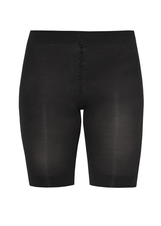 Sneaky Fox Microfibre Shorts - Black soft matte opaque knee length bicycle short tights with cotton gusset and flat seams.