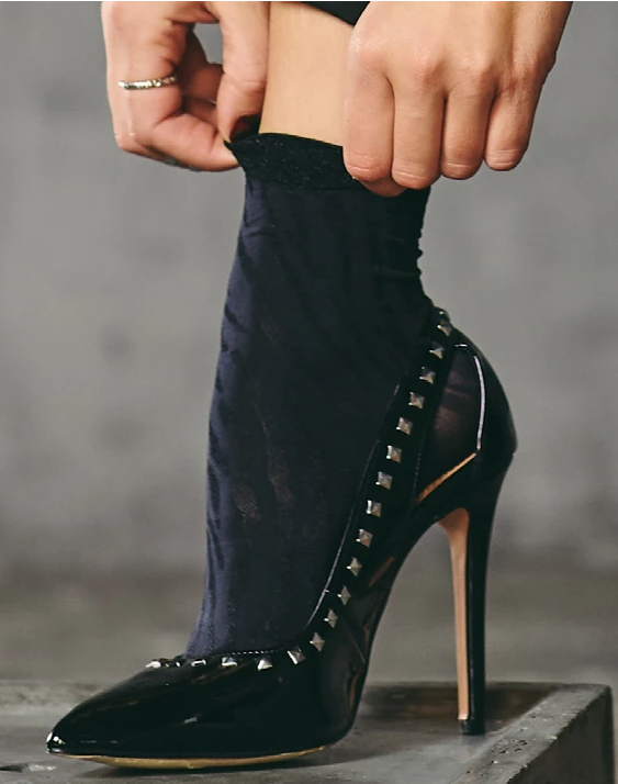 SiSi 1630 Zebrato Calzino - black fashion ankle socks with zebra animal print pattern and glitter lam̩ cuff