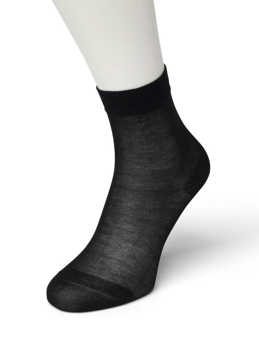 Bonnie Doon Pure Cotton Sock - black 100% cotton lightweight ankle sock