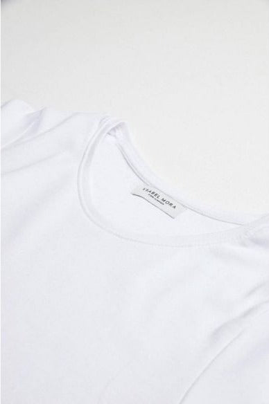 Ysabel Mora 19192 Cotton Top - Soft and warm pure cotton crew neck long sleeved thermal vest top in white.