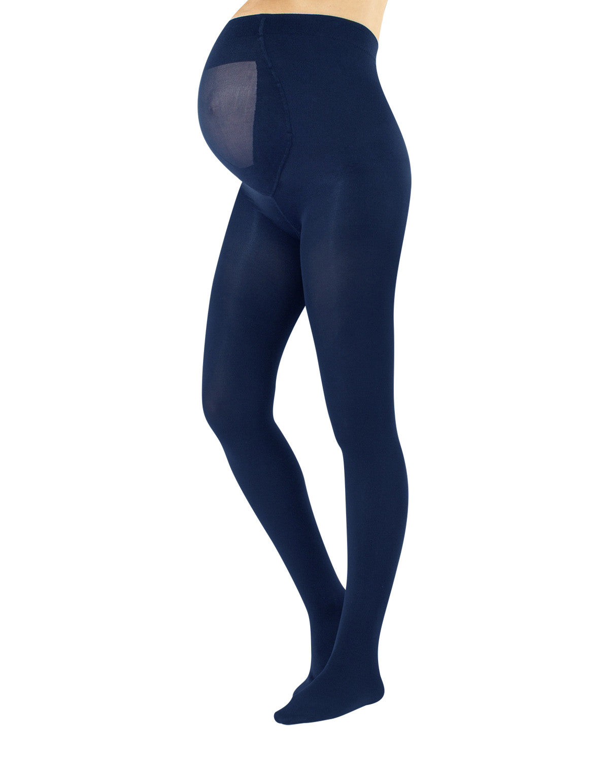 Calzitaly 100 Den Maternity Tights - Navy blue ultra opaque pregnancy tights with an extra panel and flat seam.