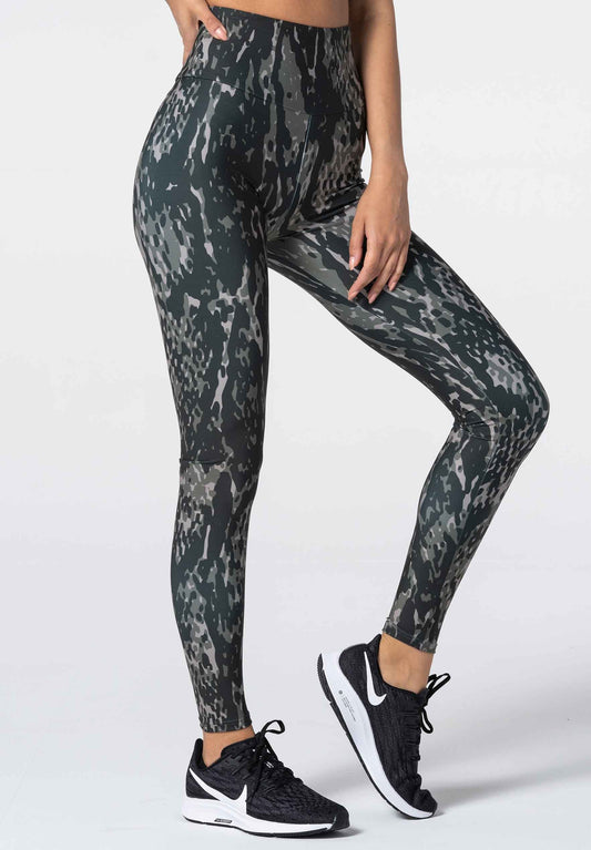 Carpatree high waisted printed leggings in grey snake skin pattern