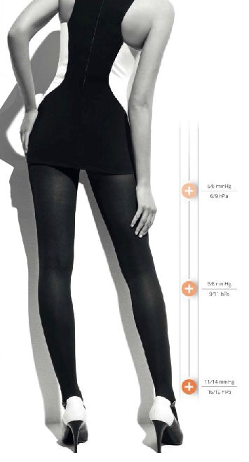 Ibici Segreta Young 70 - 70 denier matte opaque medium strength compression support tights, ideal for varicose veins and long haul flights. Available in black, grey and navy