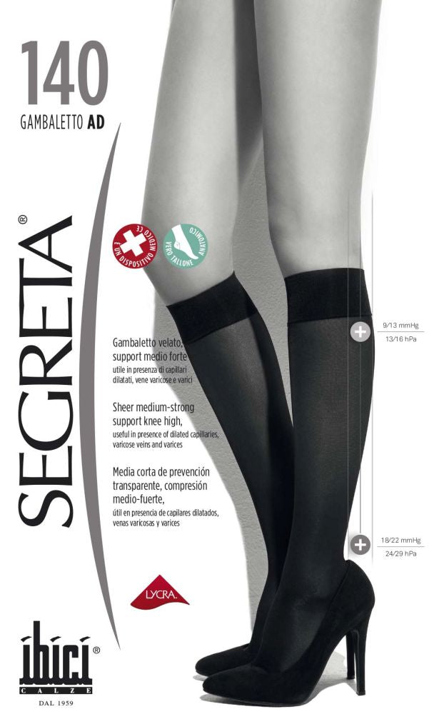 Ibici 00063 Segreta 140 Gambaletto - compression knee-high socks in tan and black