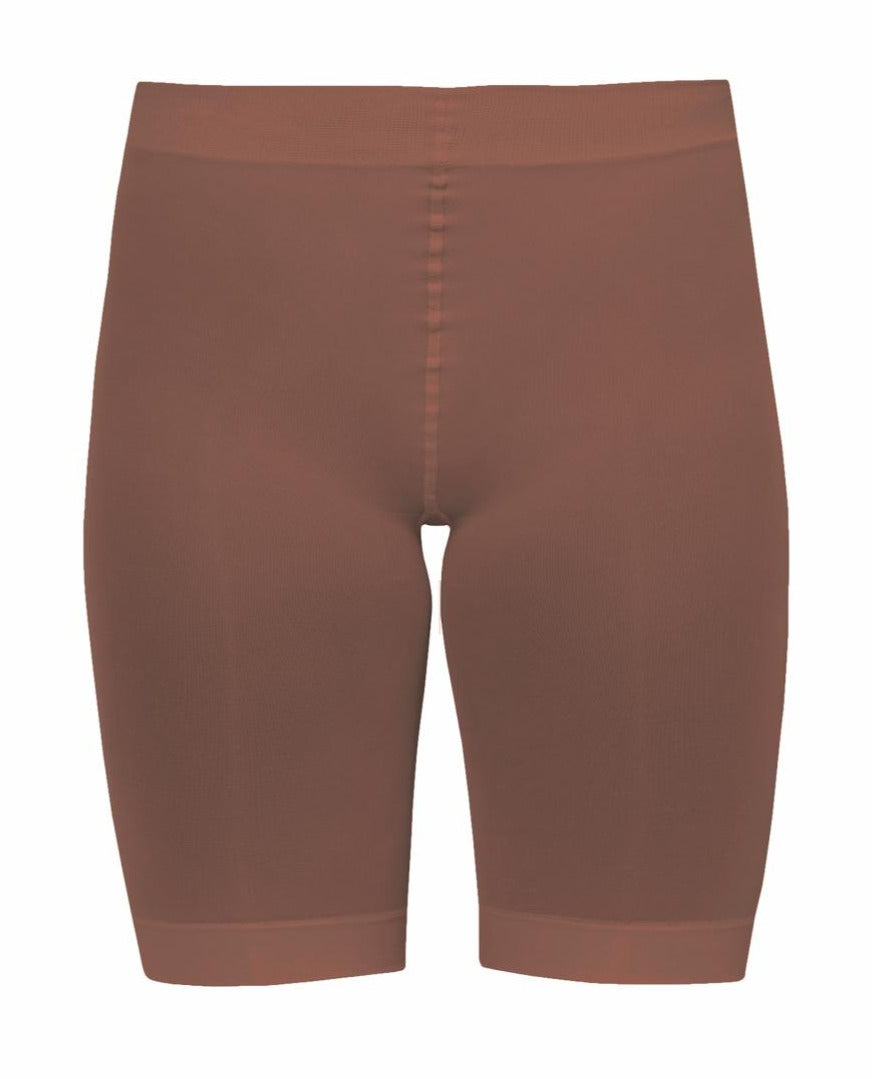 Sneaky Fox Microfibre Shorts - Light brown (Sienna Brown) soft matte opaque knee length bicycle short tights with cotton gusset and flat seams.