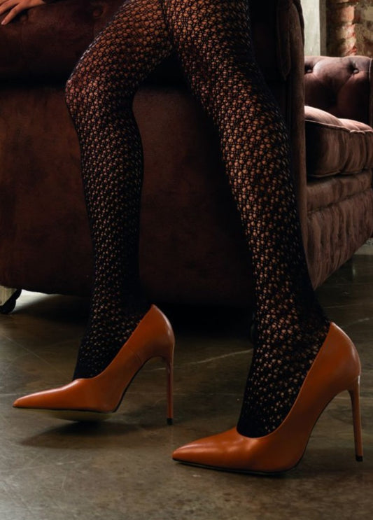 Trasparenze Laughter Collant - black crochet style netted fashion tights.
