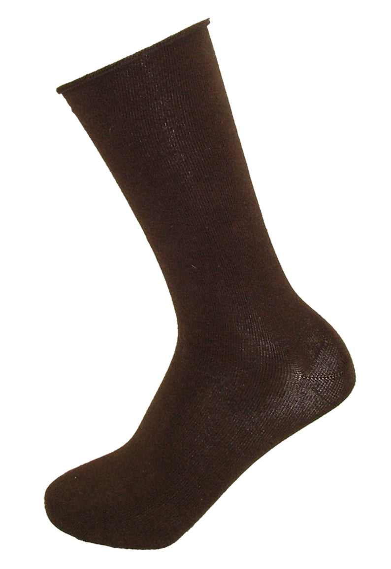 Ysabel Mora - 12726 Basico Sin Puno - no cuff cotton ankle socks in brown