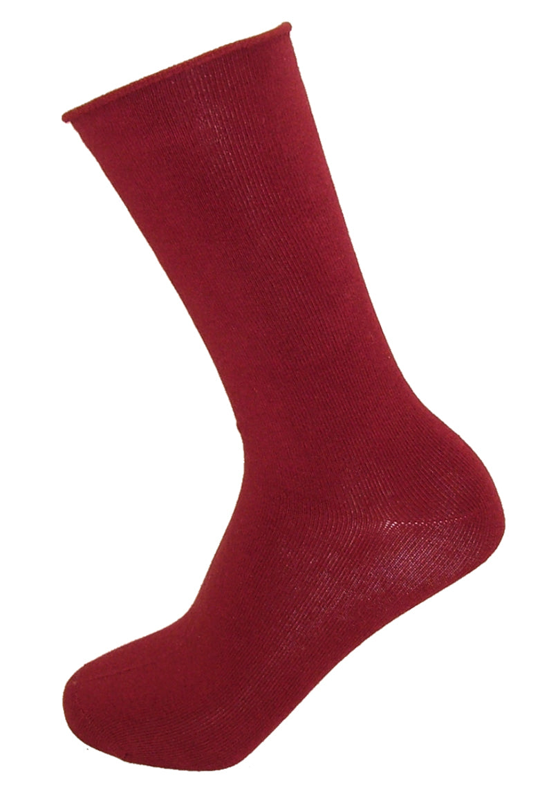 Ysabel Mora - 12726 Basico Sin Puno - no cuff cotton ankle socks in burgundy