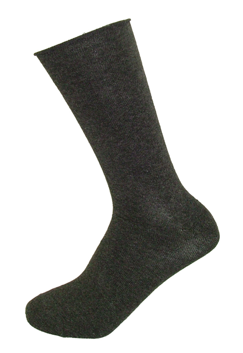 Ysabel Mora - 12726 Basico Sin Puno - no cuff cotton ankle socks in dark grey