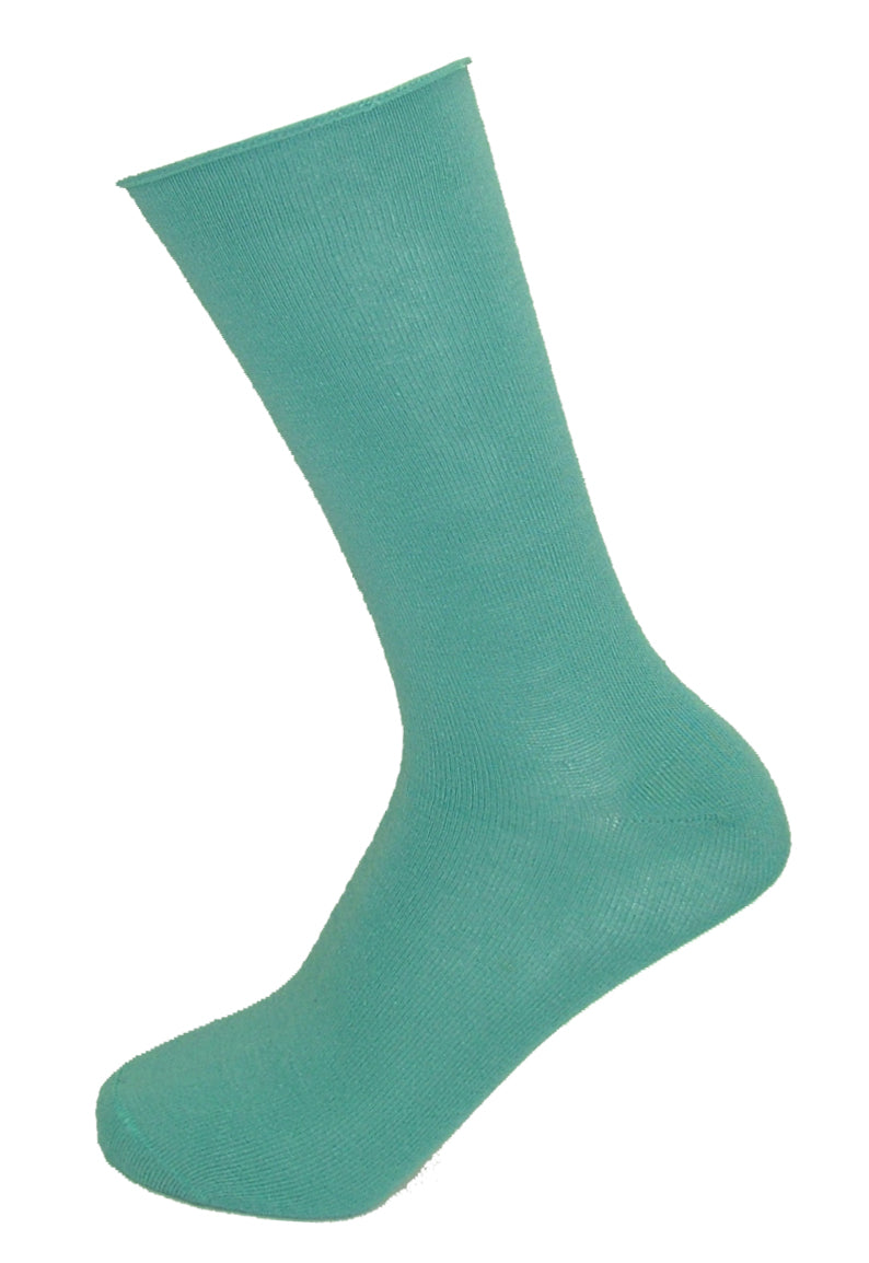 Ysabel Mora - 12726 Basico Sin Puno - no cuff cotton ankle socks in turquoise