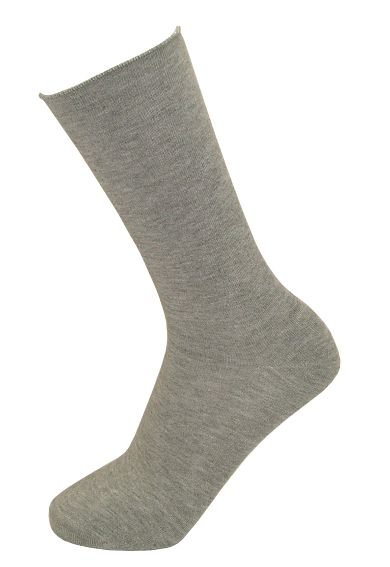 Ysabel Mora - 12739 Warm Bambu - light grey no cuff bamboo ankle socks, breathable and warm in the Winter