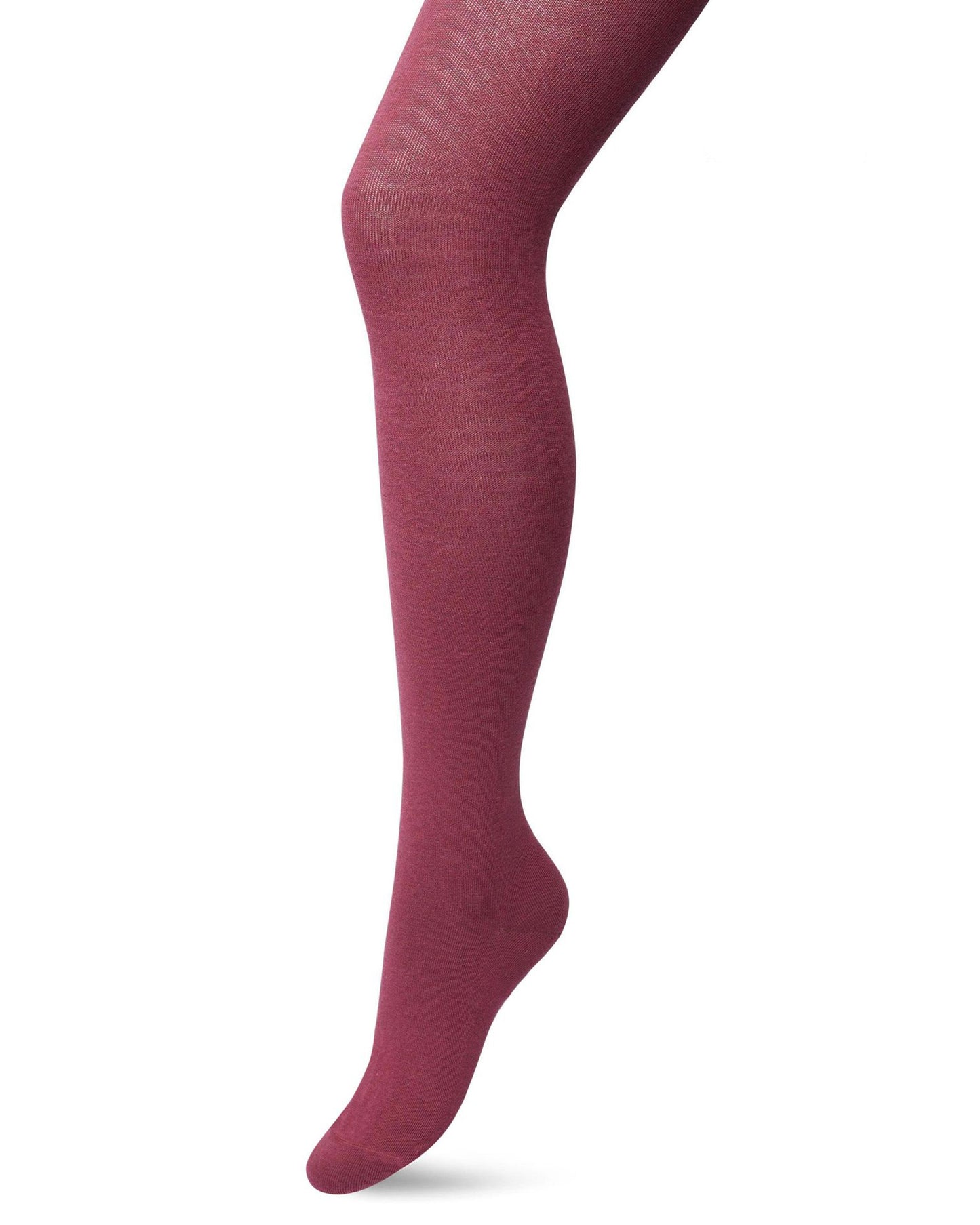Bonnie Doon Bio Cotton Tights - Dark berry pink (mesa rose) and soft knitted organic cotton Winter thermal tights.