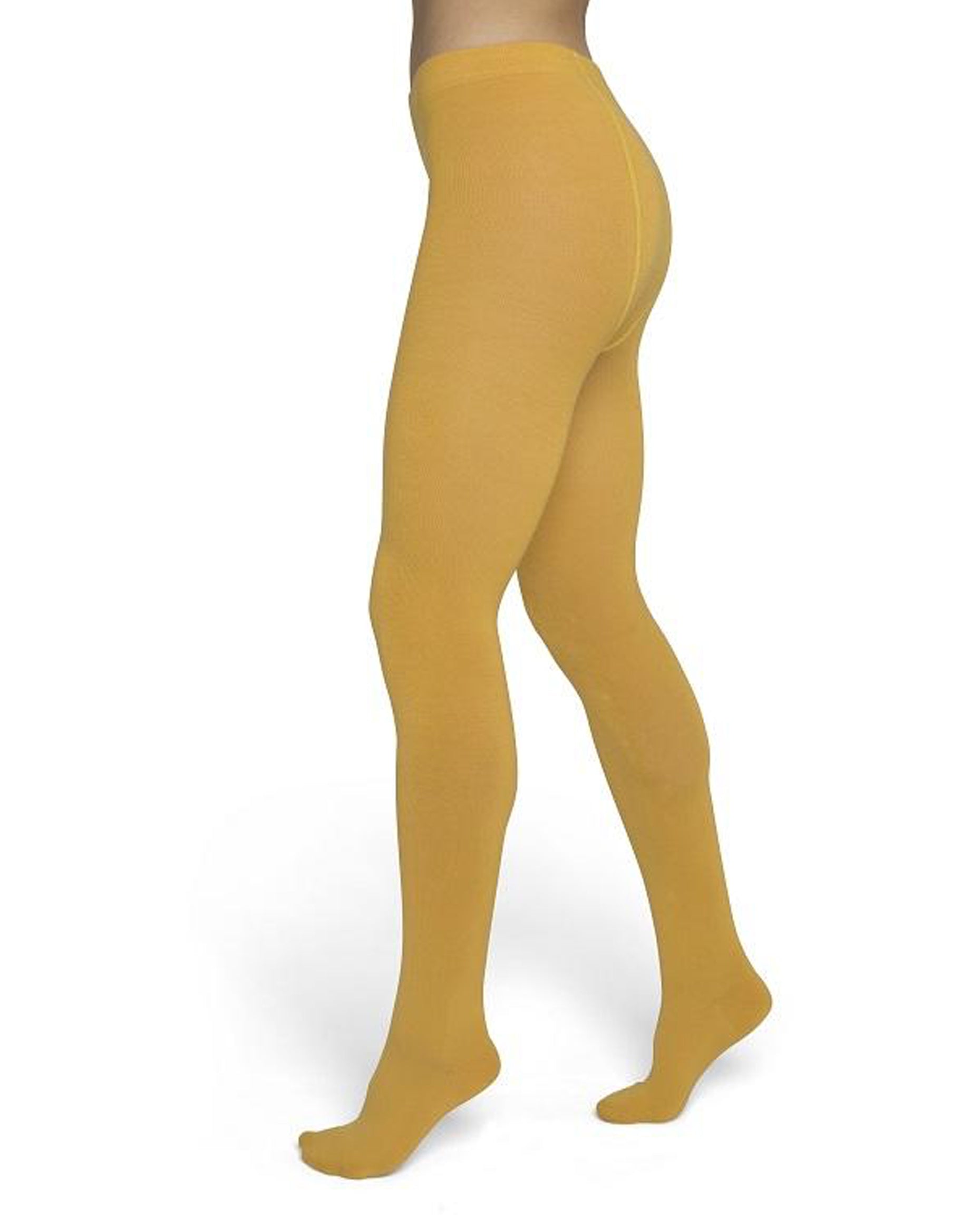 Bonnie Doon Bio Cotton Tights - Light mustard yellow (egg) Warm and soft knitted organic cotton Winter thermal tights.