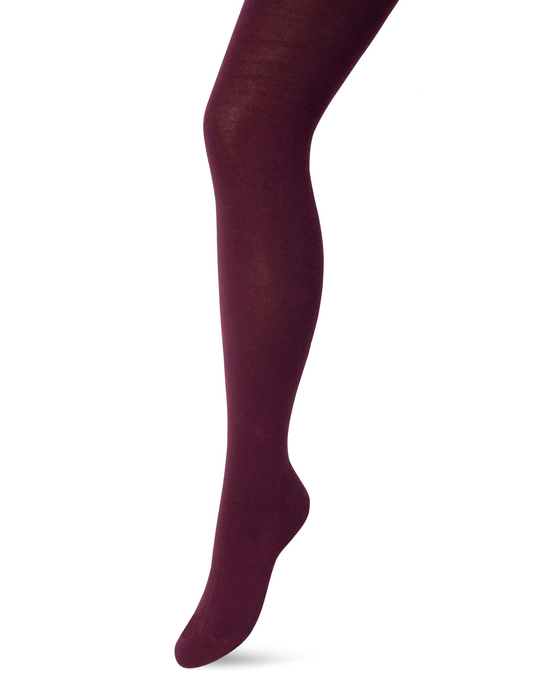 Bonnie Doon Bio Cotton Tights - Wine warm and soft knitted organic cotton Winter thermal tights.