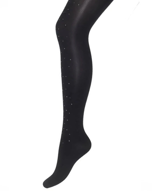Bonnie Doon bn75.19.68 Chic Tights - black opaque tights with sparkly diamant̩ rhinestones dotted all over, perfect for party season