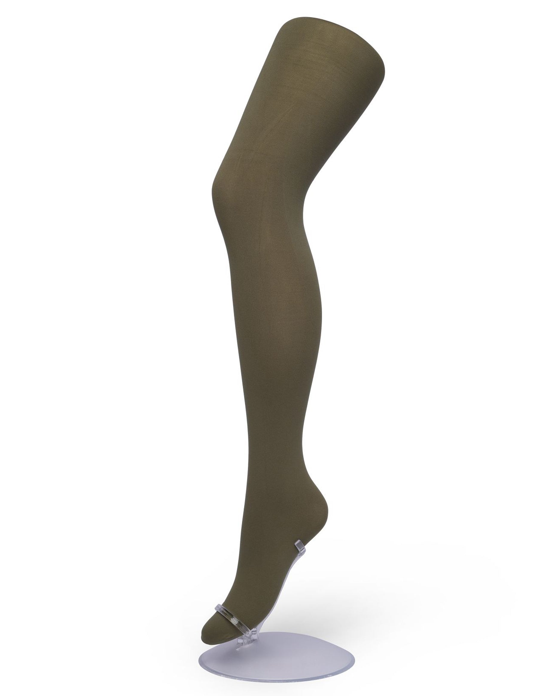 Bonnie Doon BN161911 Opaque Comfort 40 Tights - Khaki green (olive) soft opaque tights with a deep high waist band, gusset and extra panel in size XXL.