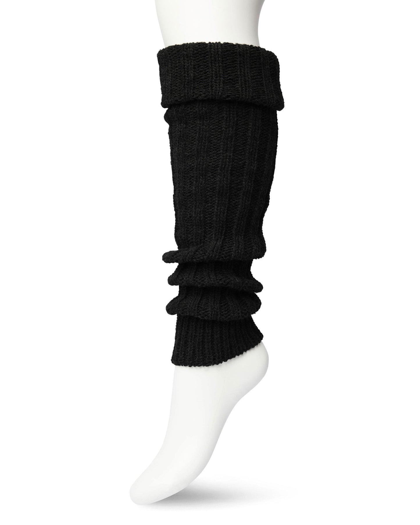 Bonnie Doon Sleever/Legwarmer BE021766 - black wool mix chunky knitted leg warmers