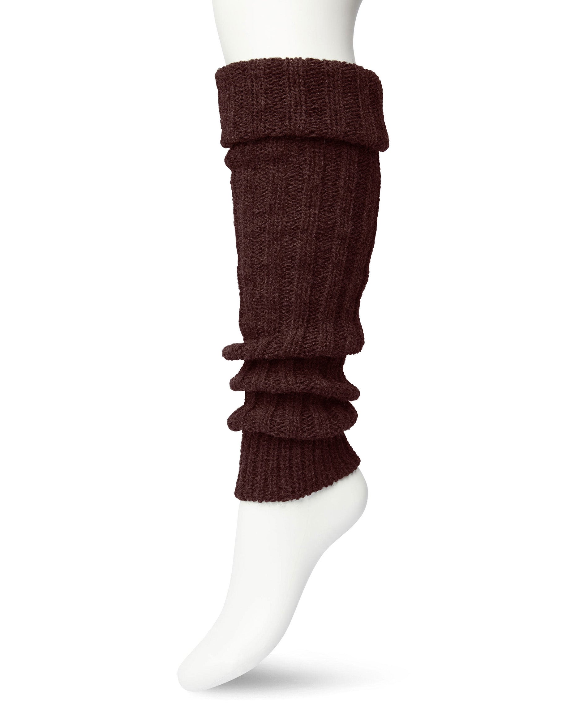 Bonnie Doon Sleever/Legwarmer BE021766 - dark brown wool mix chunky knitted leg warmers