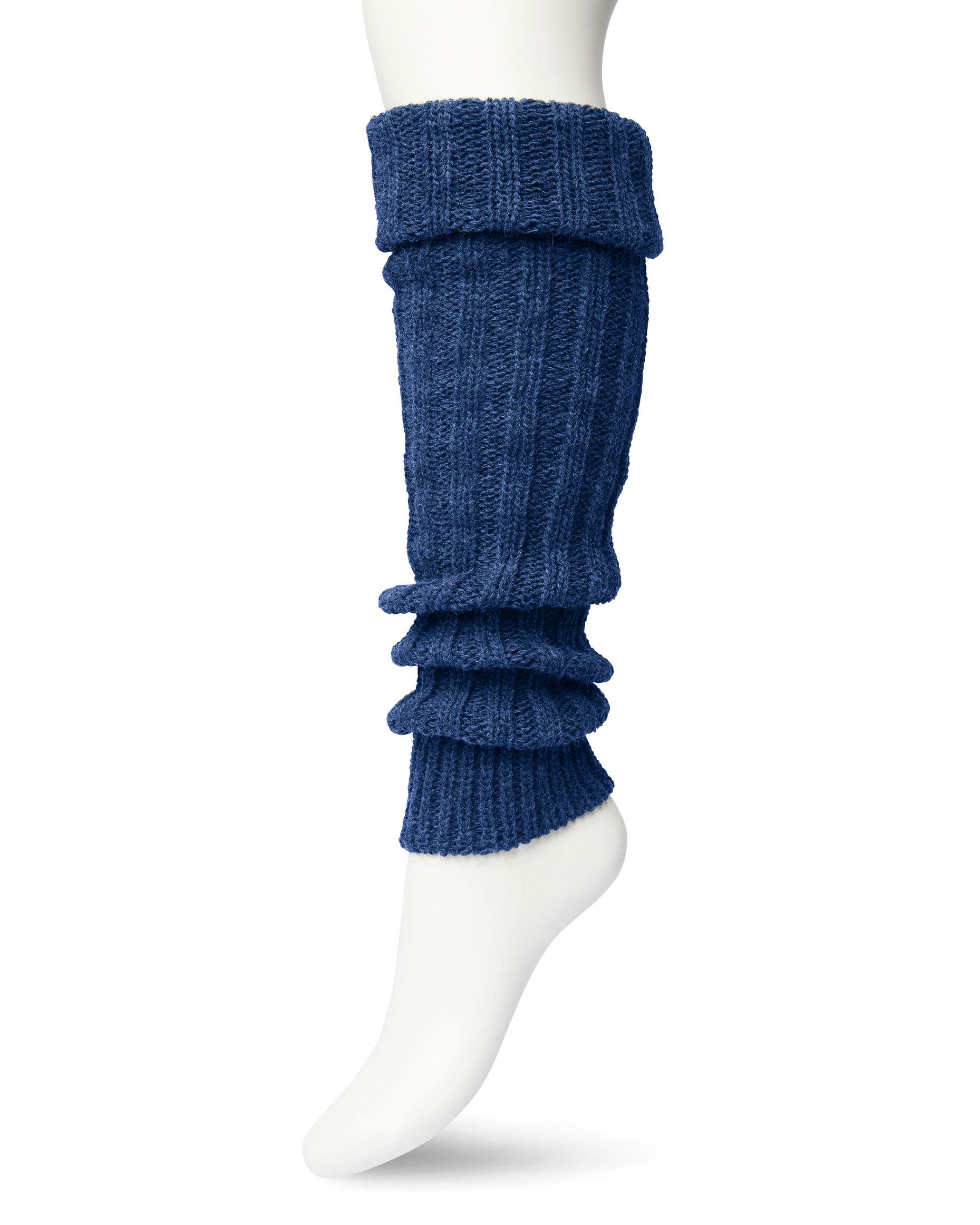 Bonnie Doon Sleever/Legwarmer BE021766 - denim blue wool mix chunky knitted leg warmers