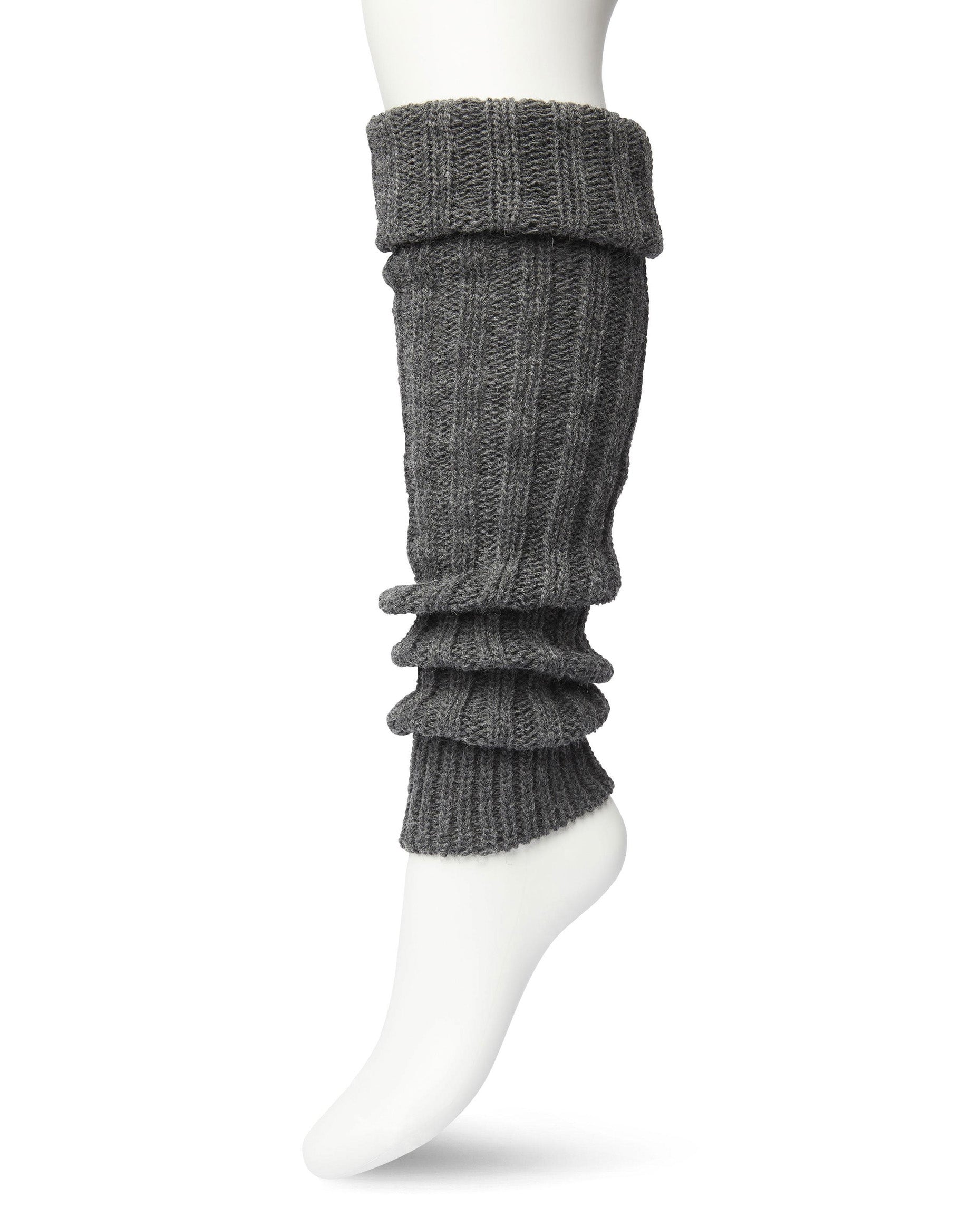 Bonnie Doon Sleever/Legwarmer BE021766 - grey wool mix chunky knitted leg warmers
