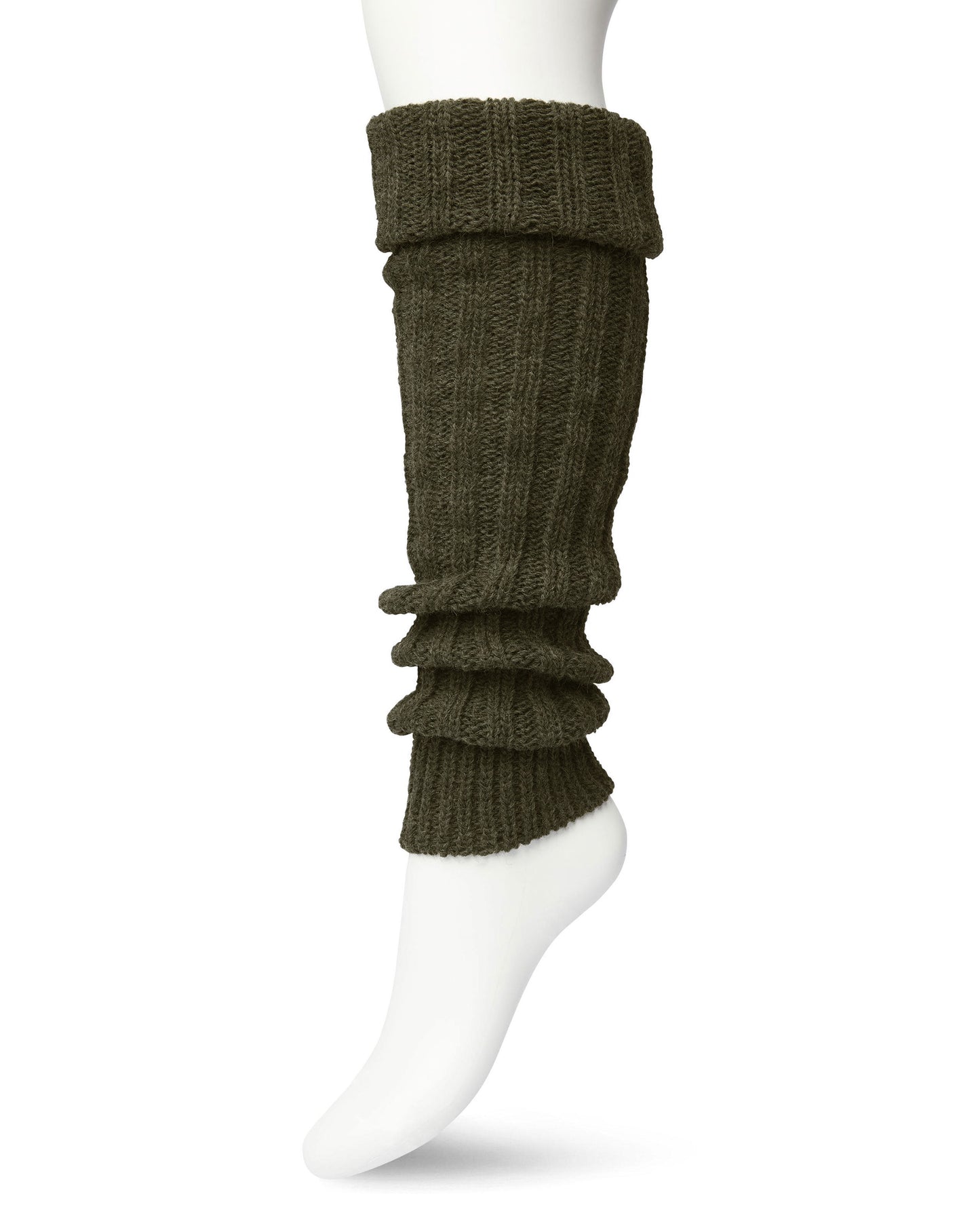 Bonnie Doon Sleever/Legwarmer BE021766 - khaki olive green wool mix chunky knitted leg warmers