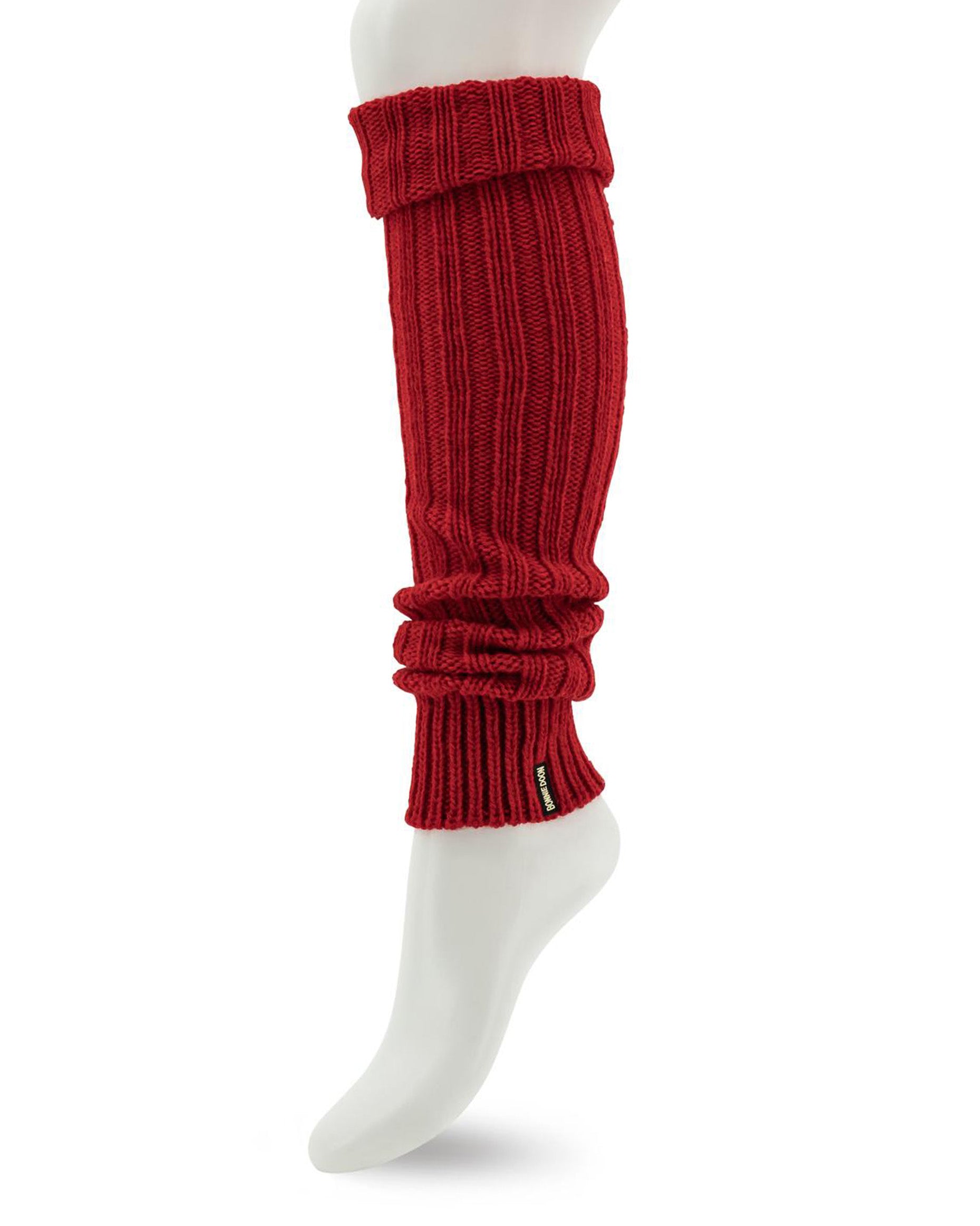 Bonnie Doon Sleever/Legwarmer BE021766 - red wool mix chunky knitted leg warmers