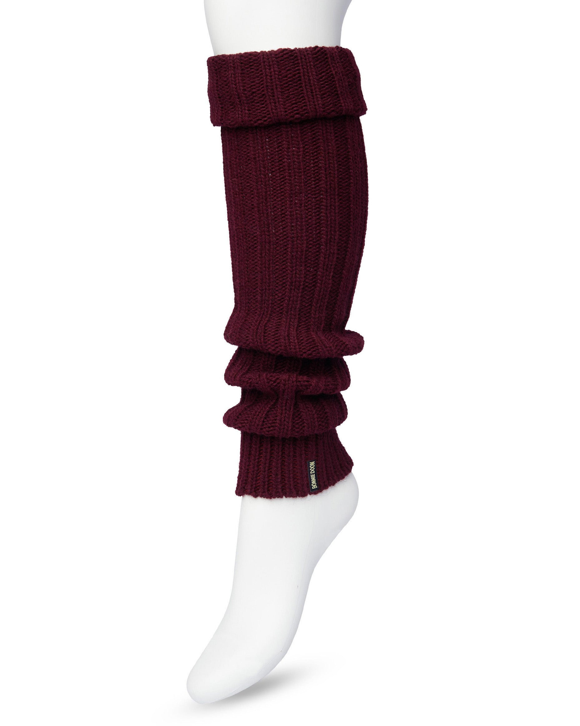 Bonnie Doon Sleever/Legwarmer BE021766 - wine burgundy wool mix chunky knitted leg warmers