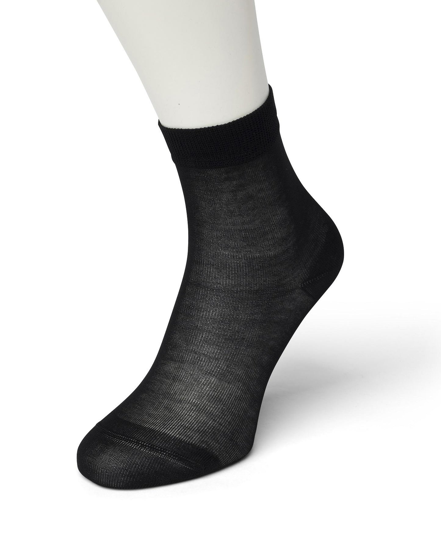 Bonnie Doon Pure Cotton Sock - black 100% cotton lightweight ankle sock