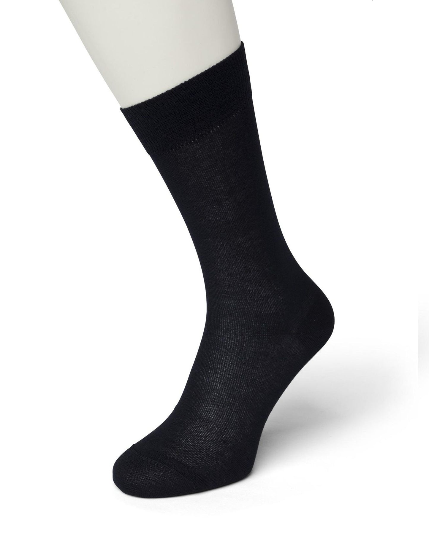 Bonnie Doon Pure Cotton Sock - dark navy 100% cotton lightweight men's crew ankle dress sock