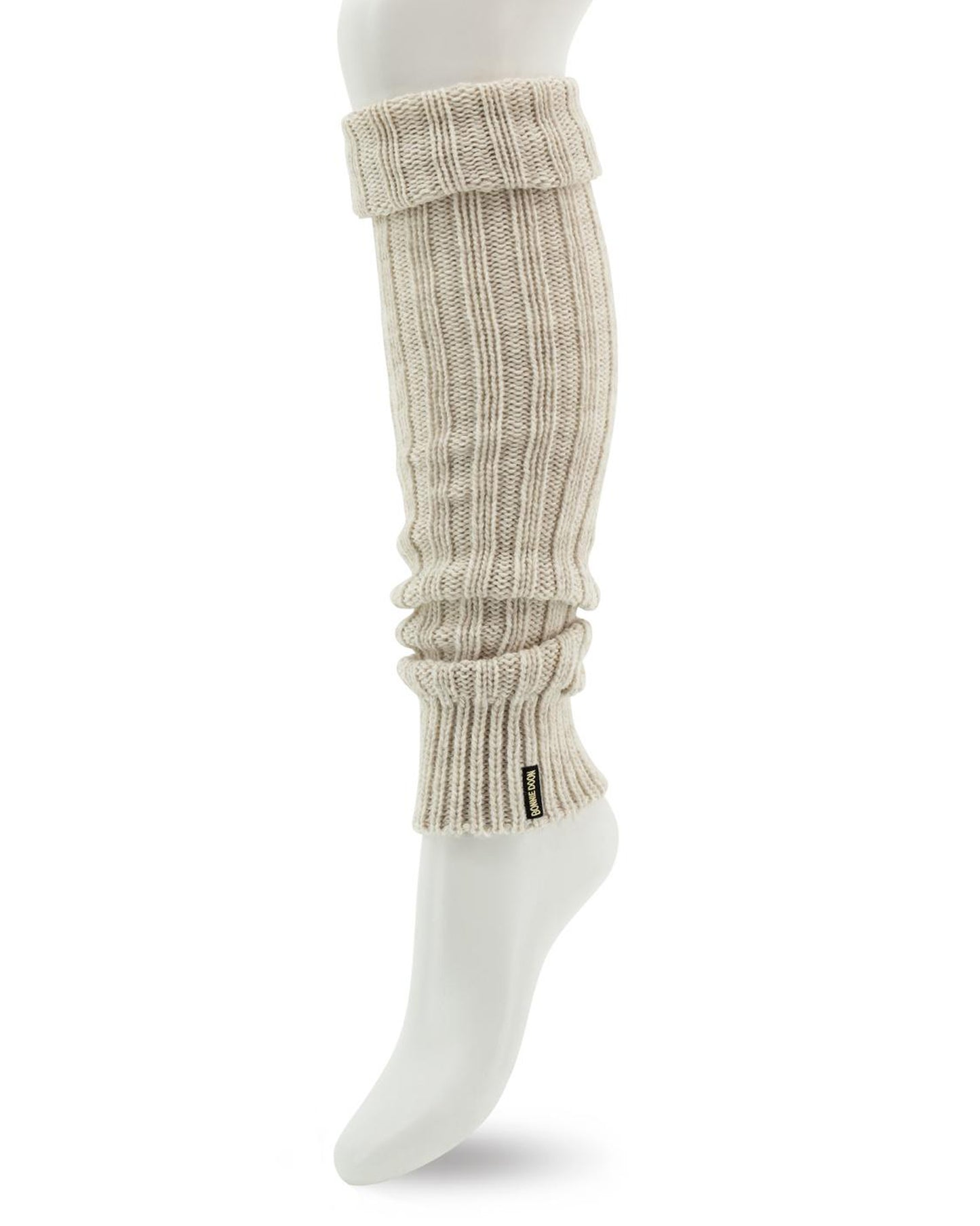 Bonnie Doon Sleever/Legwarmer BE021766 - ecru heather beige colour wool mix chunky knitted leg warmers